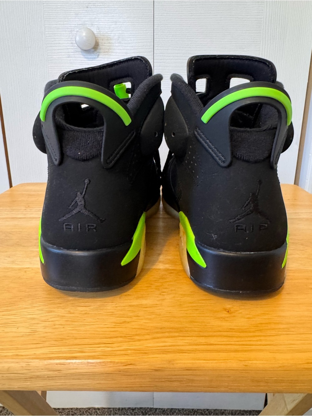 Mens Air Jordan Retro 6 Black Electric Green High-Top Athletic Sneakers Size 8 - Picture 10 of 15